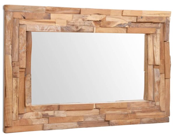 Decorative Mirror Teak 90x60 cm Rectangular