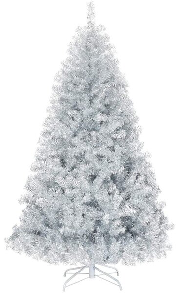 6ft Artificial Silver Hinged Christmas Tree