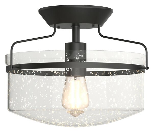 Retro Styled Ceiling Lamp with Seeded Glass Shade (E27 Bulb)