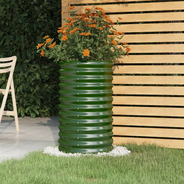 Garden Planter Powder-coated Steel 40x40x68 cm Green