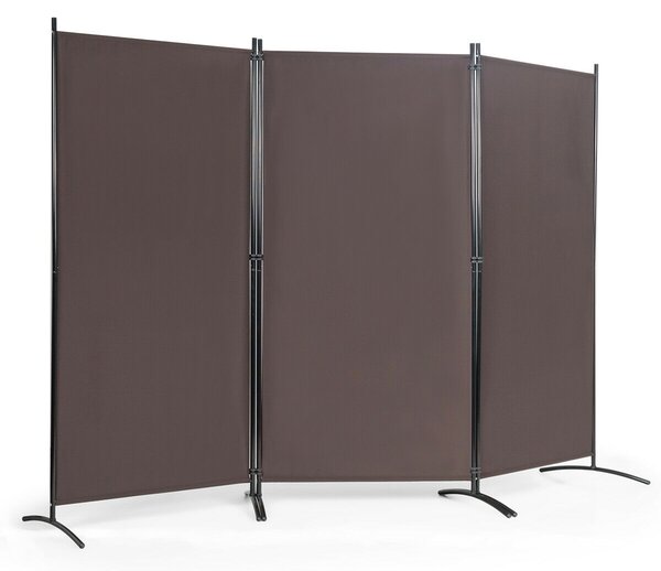 3 Panel Folding Room Divider-Brown