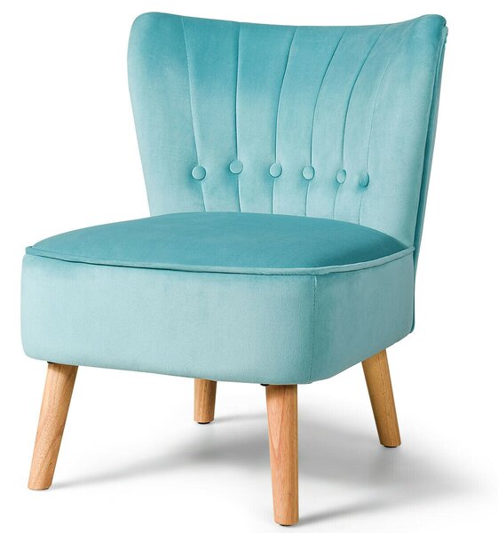 Soft Velvet Accent Chair with Oyster Shaped Back-Green