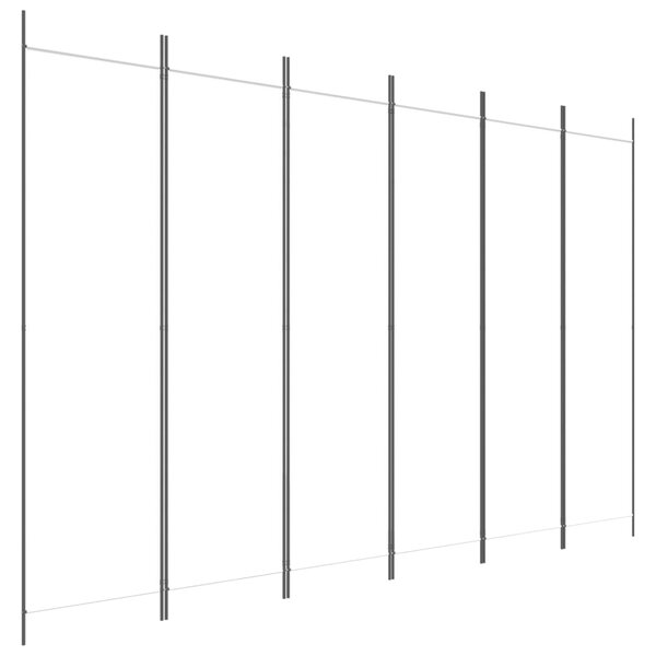 6-Panel Room Divider White 300x200 cm Fabric