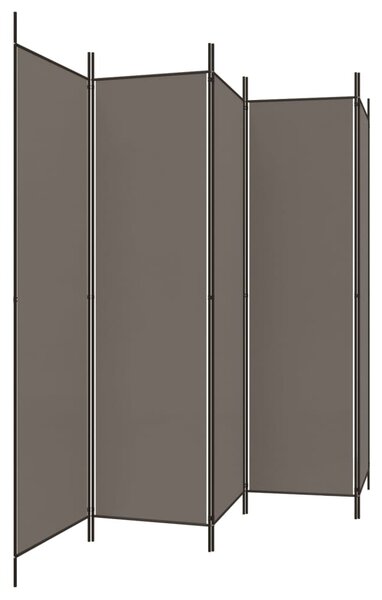 5-Panel Room Divider Anthracite 250x200 cm Fabric