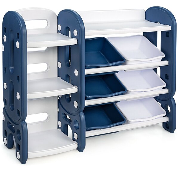 Kid's Toy Storage Organiser Children Toddlers Bookcase-Blue