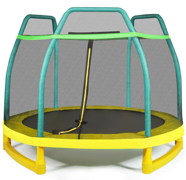 7FT Kids Trampoline with Safety Net-Green