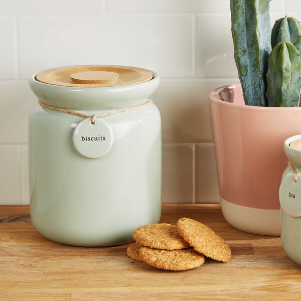 Sage Hang Tag Biscuit Canister Green