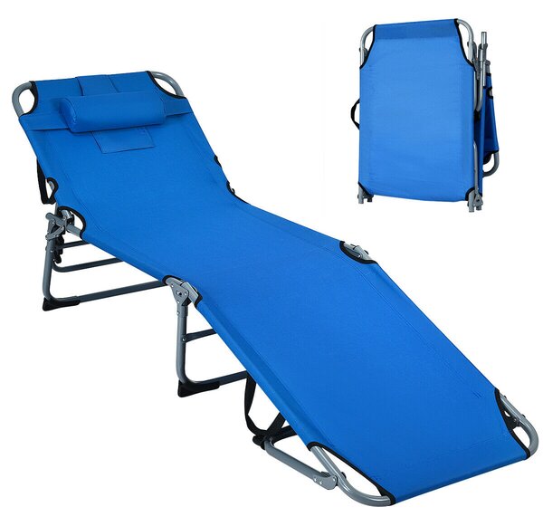Costway Camp bed / Sun Lounger-Blue