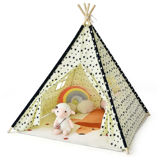 Children's Tepee Play Tent Folding Camping Wigwam Canvas Playhouse