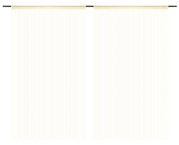 String Curtains 2 pcs 140x250 cm Cream