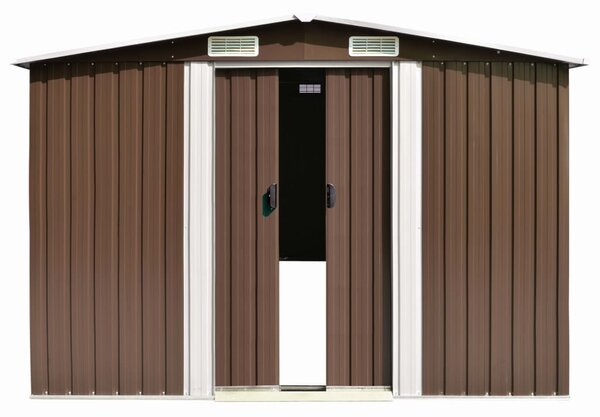 Garden Shed 257x580x181 cm Metal Brown