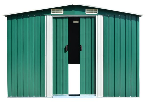 Garden Shed 257x580x181 cm Metal Green