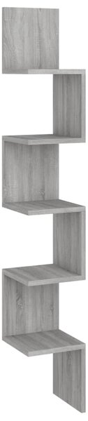 Wall Corner Shelf Grey Sonoma 20x20x127.5 cm Engineered Wood