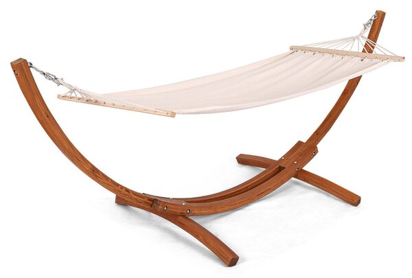 Wooden Larch Hammock Stand with Cotton Hammock for Outdoor