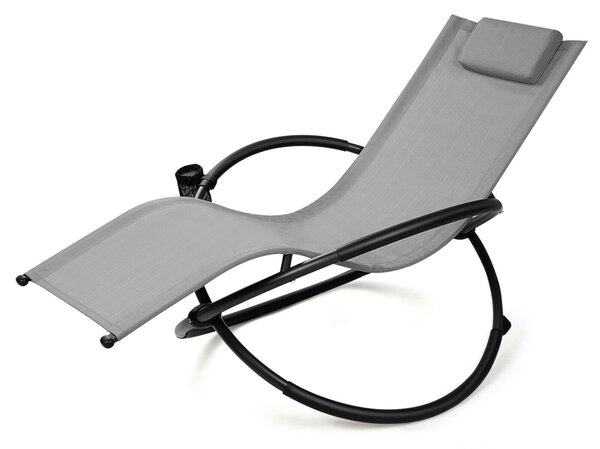 Foldable Rocking Lounge Chair Recliner-Grey