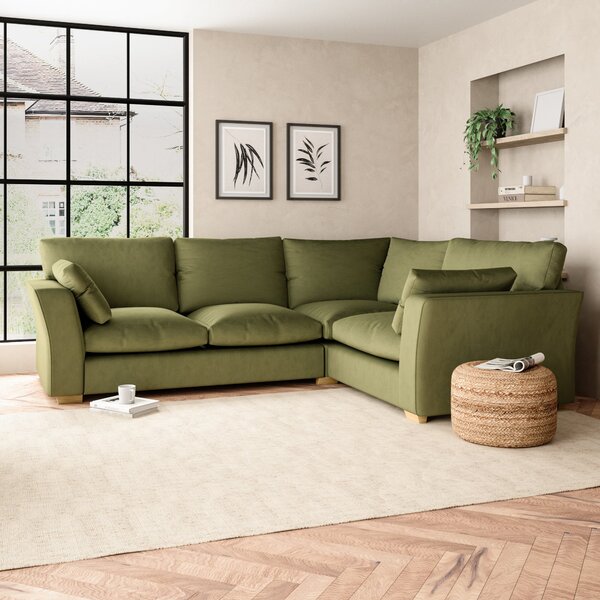 Blakeney Corner Sofa Luxury Velvet Olive