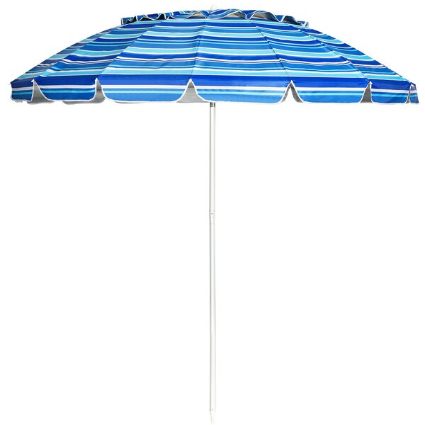 2.45M Beach Umbrella UPF50 Sunshade Shelter-Navy