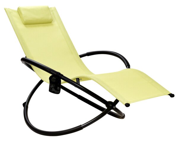 Costway Foldable Rocking Lounge Chair Recliner-Green
