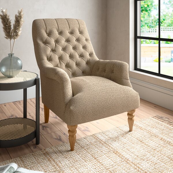 Bibury Buttoned Back Chair Brown