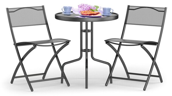 Patio Bistro Set Folding Table and 2 Chairs