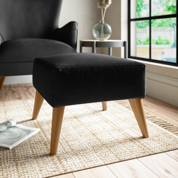 Marlow Footstool Luxury Velvet Black