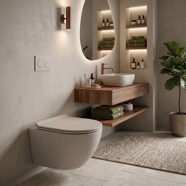 Toilet bowl REA Carlo Mini Rimless Ecru