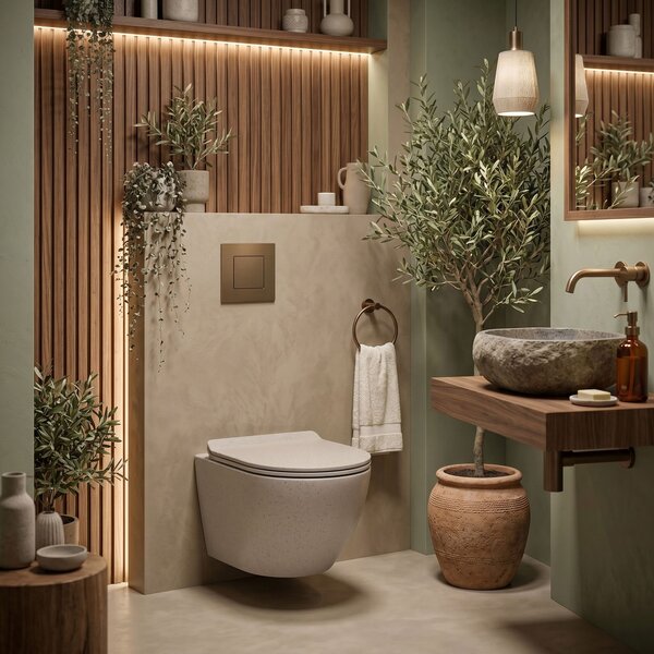 Toilet bowl REA Carlo Mini Rimless Ecru