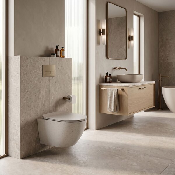 Toilet bowl REA Carlo Mini Rimless Ecru