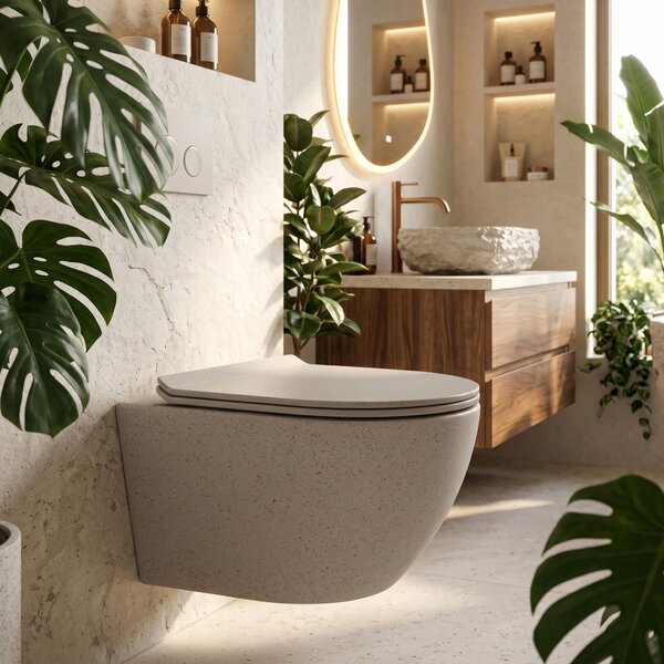 Toilet bowl REA Carlo Mini Rimless Ecru