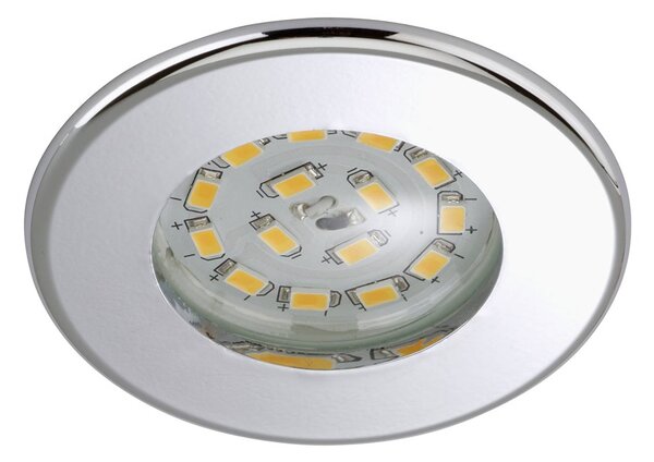 Efficient LED recessed light Nikas IP44, chrome