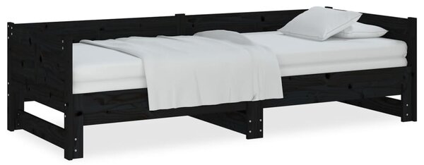 Pull-out Day Bed without Mattress Black 2x(90x190) cm