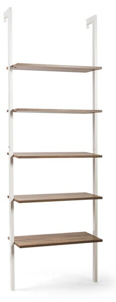 Costway Industrial Styled Wall Mounted 5-Tier Ladder Shelf-White