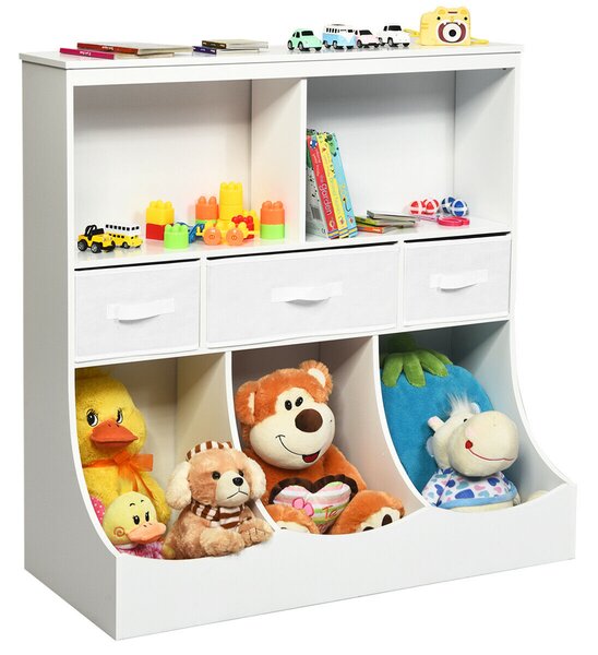Wooden Children's Storage Cabinet-White