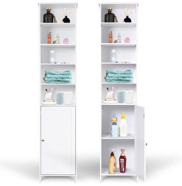 7-Tier Tall Freestanding Cabinet-White