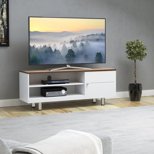 White Sands Wide TV Stand, 120cm White/Brown