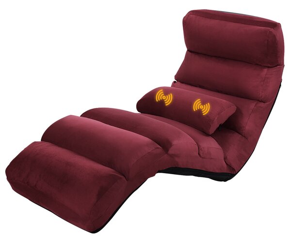 Folding Floor Sofa Chair / Ergonomic Floor Cushion-Wine