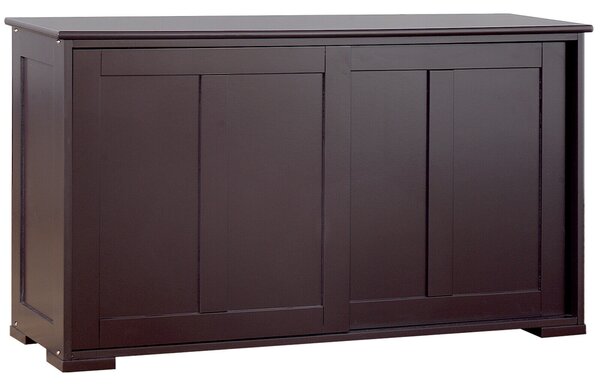 Storage Sideboard with Sliding Door and Double Partition-Brown