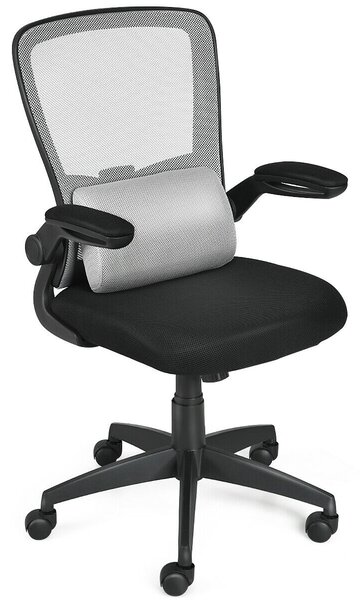 Lightweight Mesh Office Chair with Lumbar Support and Adjustable Backrest-Grey