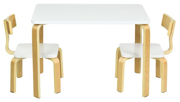 3-Piece Children's Table and Chair Set-White