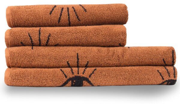 Set of 4 furn. Theia Towels Brown/Black