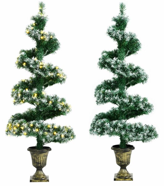 Pre-Lit Spiral Topiary Xmas Tree with LED Lights and 364 PVC Tips