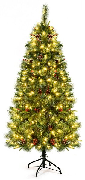 6ft Artificial Pre-Lit Christmas Tree with 250 Warm LED Lights