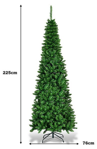 Artificial Pencil Christmas Tree with LED Lights in 3 Sizes-7.5FT