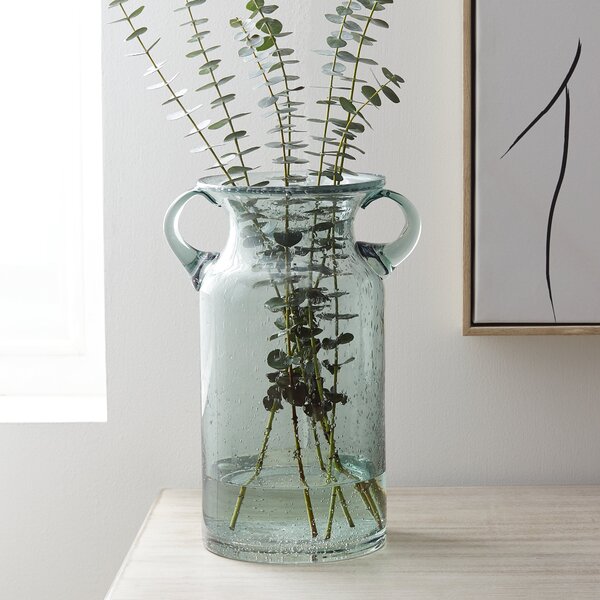 Tall Green Glass Vase Green