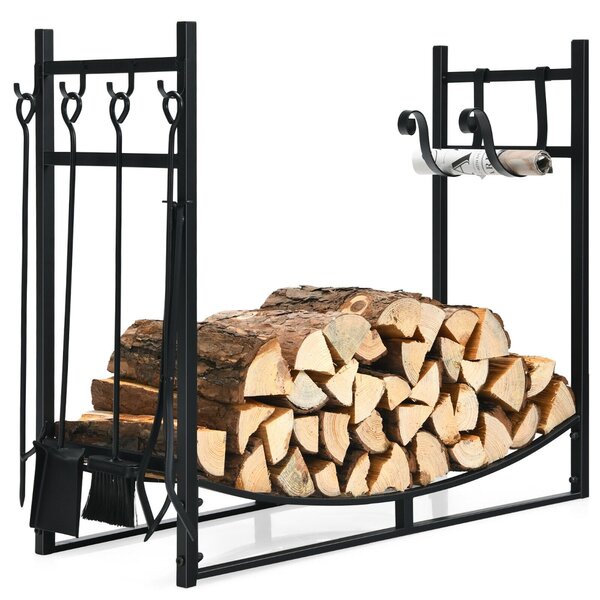 Wood Stacker Stand with Kindling Holders-36"