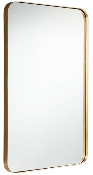 Large Rectangular Wall Mirror with Metal Frame-Golden