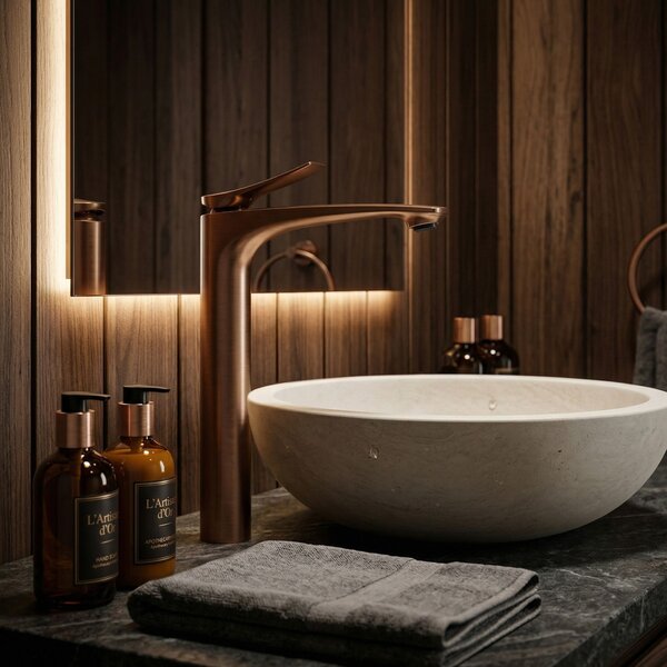 Bathroom faucet PREMIUM Rea Vision Brush Copper High