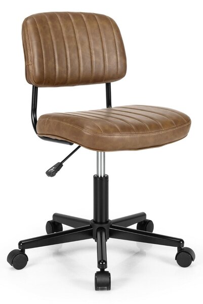 Adjustable Ergonomic Leisure Chair with PU Leather -Brown