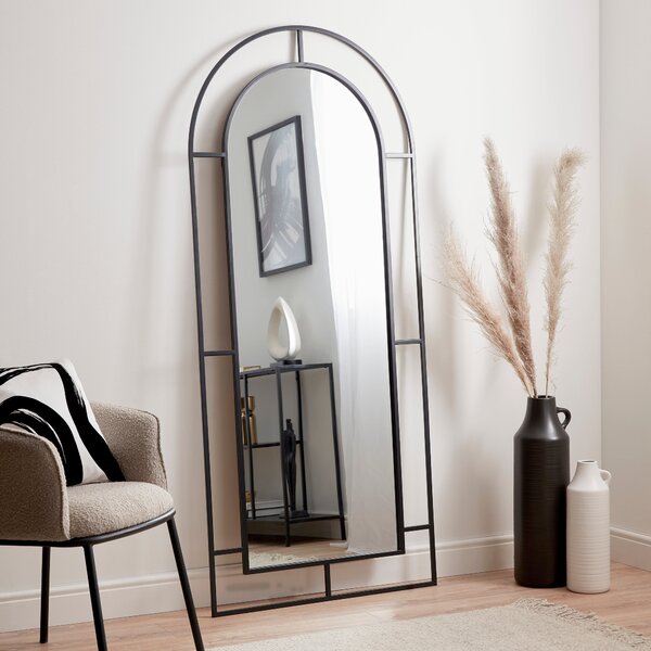 Arch Window Full Length Mirror, 180x80cm Black