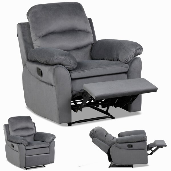 Recliner Armchair with Reclining Function and Adjustable Leg Rest-Grey